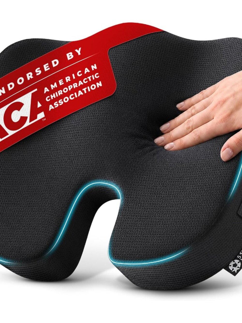 Seat Cushion - Memory Foam Chair Cushion for Tailbone Pain Relief - Ergonomic Su